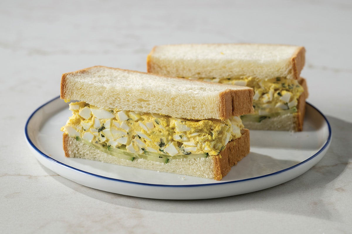 Egg Salad Sandwich Cut in Half