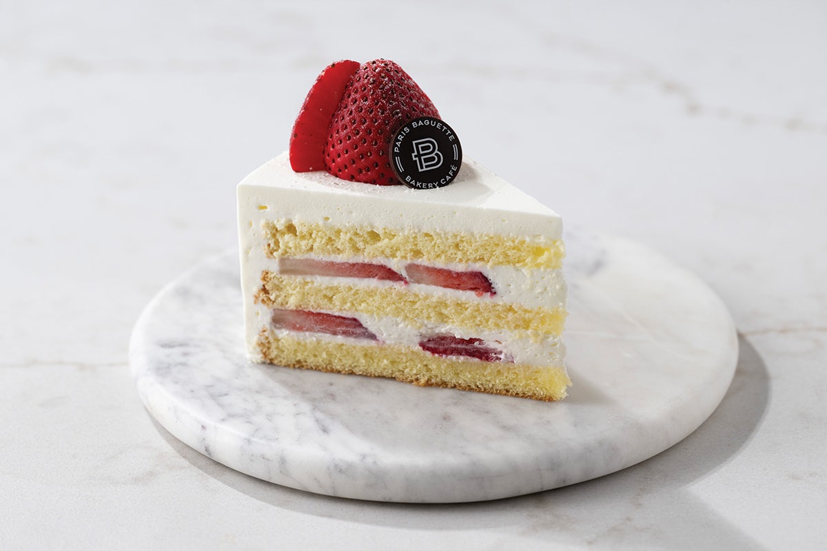 Slice of Strawberry Soft Cream Cake